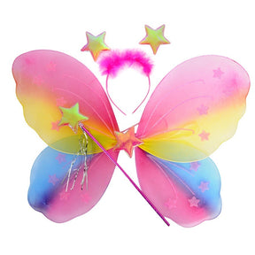 Rainbow Angel Wings - Girls Fairy/Butterfly/Princess Costume for Fancy Dress Party