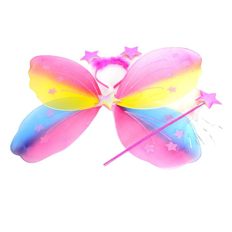 Rainbow Angel Wings - Girls Fairy/Butterfly/Princess Costume for Fancy Dress Party