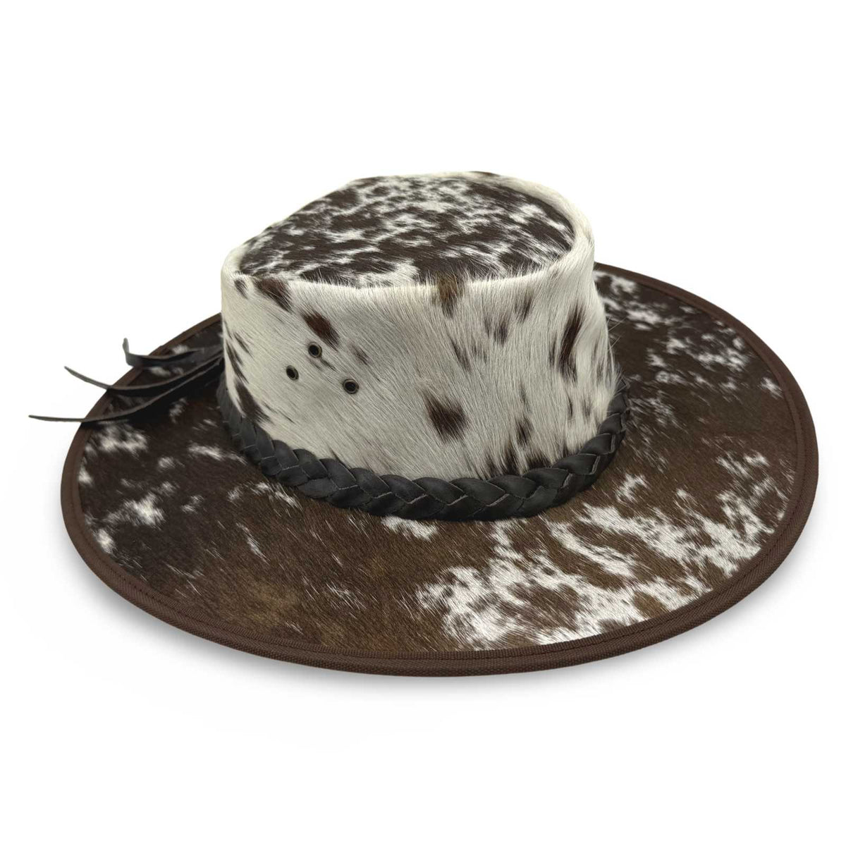 Jacaru 1049 Rustler Cowhide Leather Hat - Natural Fur (Made to Order Water Resistant & UPF 50+ Made in Australia)