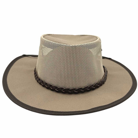 Jacaru 104 Bushbreeze Camper Canvas Hat - Mesh Crown & Chin Strap (Made in Australia)