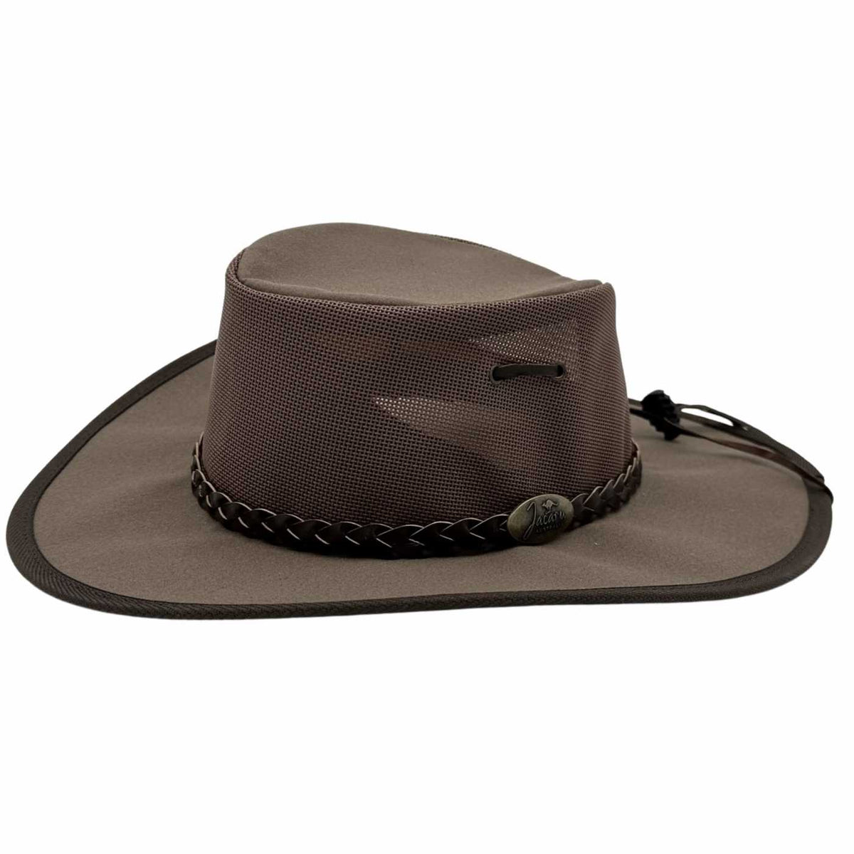 Jacaru 104 Bushbreeze Camper Canvas Hat - Mesh Crown & Chin Strap (Made in Australia)