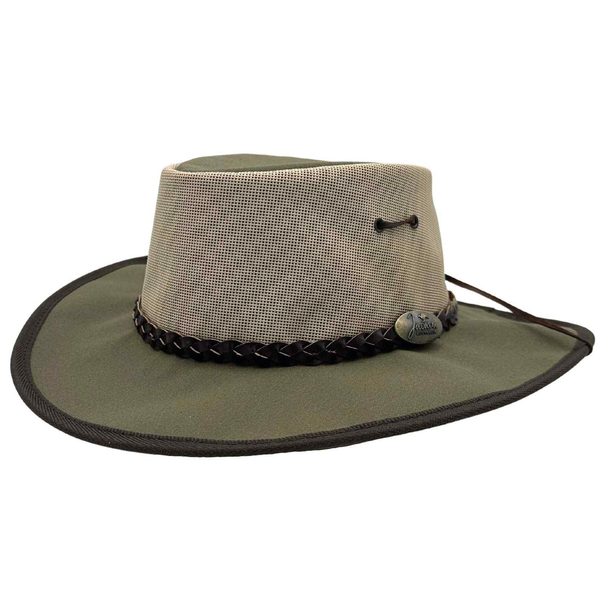 Jacaru 104 Bushbreeze Camper Canvas Hat - Mesh Crown & Chin Strap (Made in Australia)
