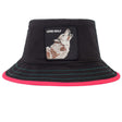 Goorin Bros Costa Lobo Bucket Hat (Lone Wolf) 100% Cotton Animal Series - Black