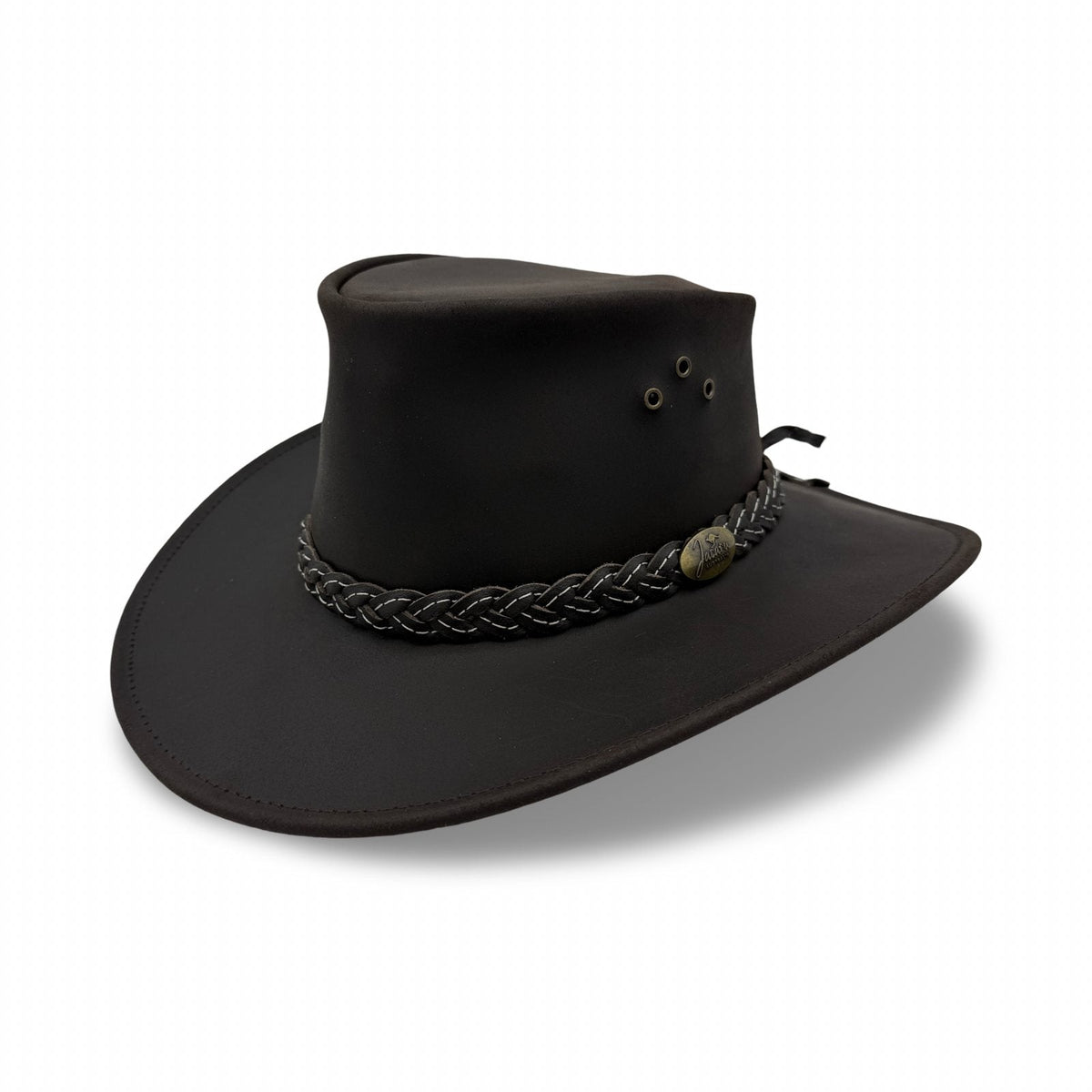 Jacaru 1050 Cattleman Oiled Leather Hat - Brown (Wide Brim Water Resistant & UPF 50+ Made in Australia)