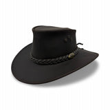 Jacaru 1050 Cattleman Oiled Leather Hat - Brown (Wide Brim Water Resistant & UPF 50+ Made in Australia)