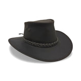 Jacaru 1050 Cattleman Oiled Leather Hat - Brown (Wide Brim Water Resistant & UPF 50+ Made in Australia)