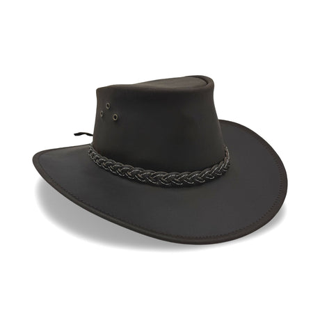 Jacaru 1050 Cattleman Oiled Leather Hat - Brown (Wide Brim Water Resistant & UPF 50+ Made in Australia)