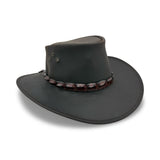 Jacaru 1055 Crackerjack Oiled Leather Hat - Brown (Crocodile Hatband Water Resistant & UPF 50+ Made in Australia)