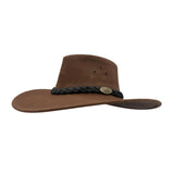 Jacaru 1059 Jabiru Nubuck Leather Extra Wide Brim Hat - Brown (Water Resistant & UPF 50+ Made in Australia)