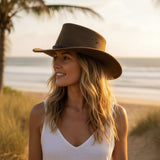 Jacaru 1065 Ranger Unisex Vegan Leather Hat - UPF 50+ (Made in Australia)