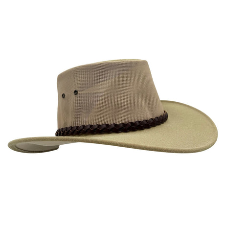 Jacaru 1066 Rizon Soft Vegan Leather Breeze Hat - Mesh Crown (Made in Australia)