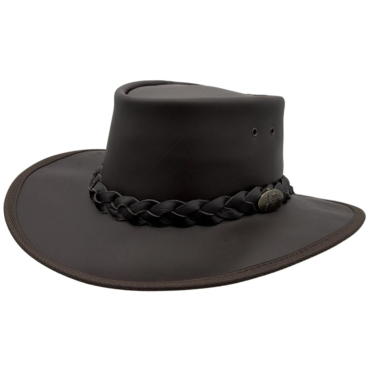 Jacaru 1092 Stockman Buffalo Leather Hat - Brown (Water Resistant UPF 50+ Made in Australia)