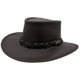 Jacaru 1092 Stockman Buffalo Leather Hat - Brown (Water Resistant UPF 50+ Made in Australia)