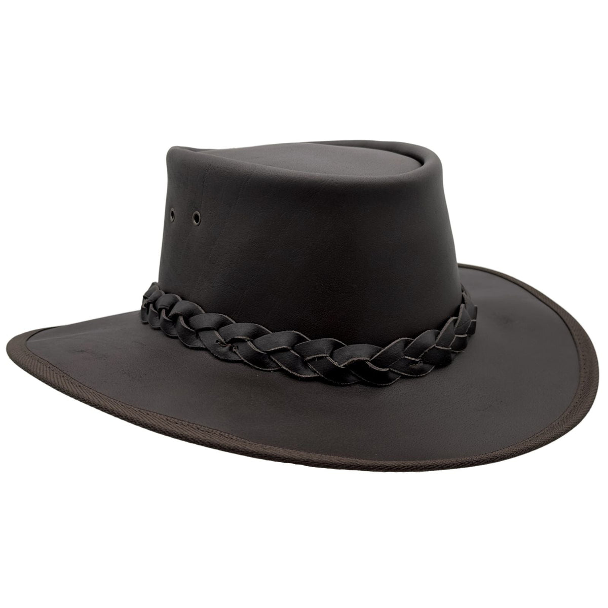 Jacaru 1092 Stockman Buffalo Leather Hat - Brown (Water Resistant UPF 50+ Made in Australia)