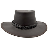 Jacaru 1092 Stockman Buffalo Leather Hat - Brown (Water Resistant UPF 50+ Made in Australia)