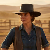 Jacaru 1092 Stockman Buffalo Leather Hat - Brown (Water Resistant UPF 50+ Made in Australia)