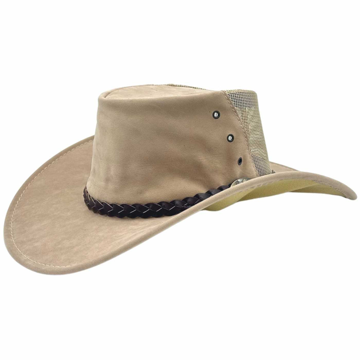 Jacaru 1096 Golfer Vegan Suede Breeze Hat - Mesh Crown (Made in Australia)