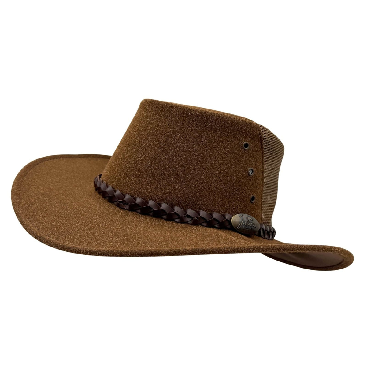 Jacaru 1096 Golfer Vegan Suede Breeze Hat - Mesh Crown (Made in Australia)