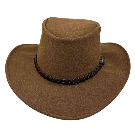 Jacaru 1096 Golfer Vegan Suede Breeze Hat - Mesh Crown (Made in Australia)