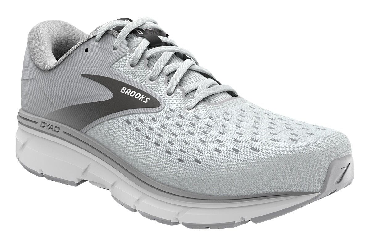 Mens Brooks Dyad 11 Running Shoes in Grey/Black/White – Size 11.5, 2E Width