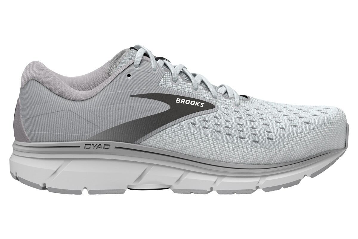 Mens Brooks Dyad 11 Running Shoes in Grey/Black/White – Size 11.5, 2E Width