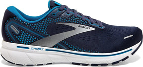 Brooks Ghost 14 Mens D Wide Running Shoes - Navy/Stellar/White (Sneakers/Runners)