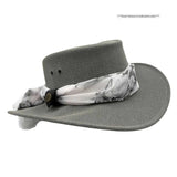 Jacaru 1103 Alice Womens Vegan Leather Hat with Scarf - Water Repellent & UPF 50+ (Made in Australia)