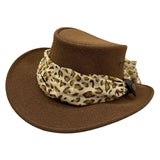 Jacaru 1103 Alice Womens Vegan Leather Hat with Scarf - Water Repellent & UPF 50+ (Made in Australia)
