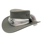 Jacaru 1103 Alice Womens Vegan Leather Hat with Scarf - Water Repellent & UPF 50+ (Made in Australia)