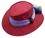 Jacaru 1103 Alice Womens Vegan Leather Hat with Scarf - Water Repellent & UPF 50+ (Made in Australia)
