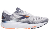 Mens Brooks Ghost 16 Running Shoes in White/Peacoat/Orange – Size 8.5