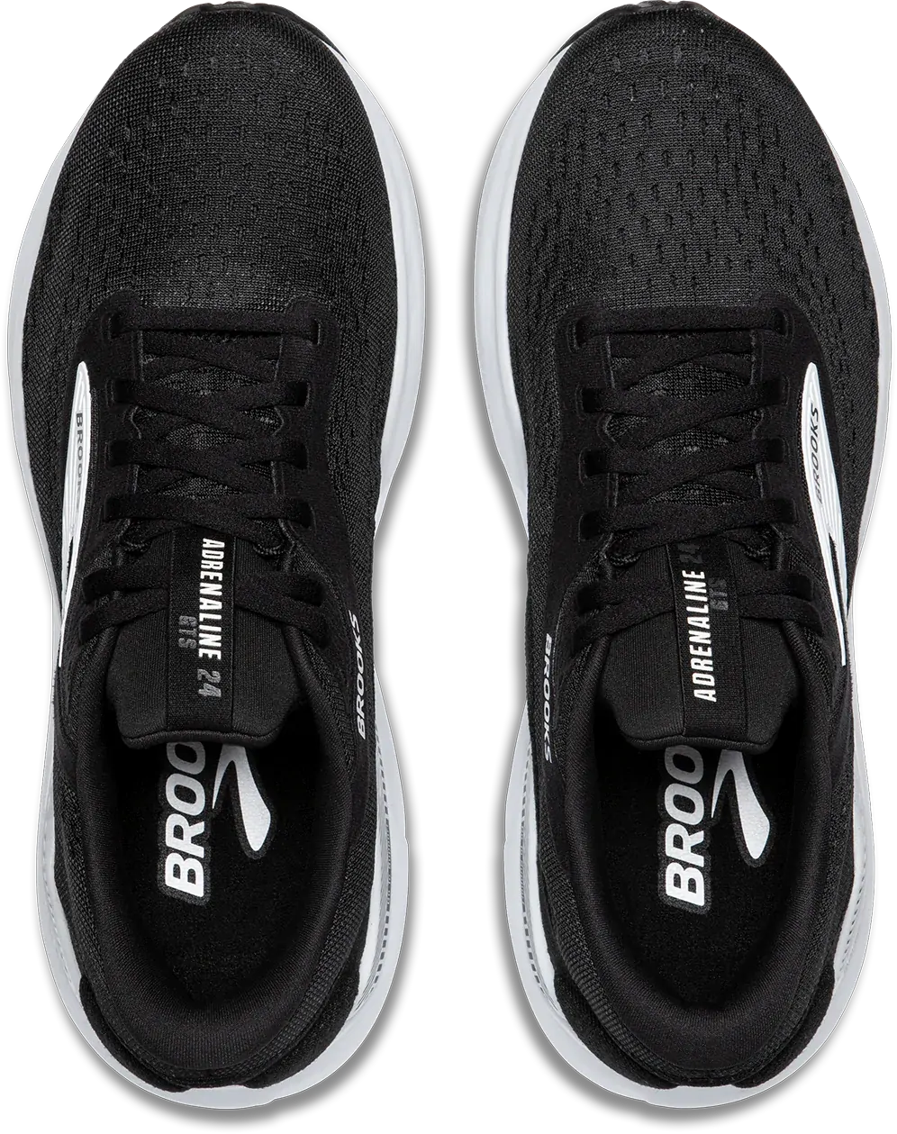 Brooks Adrenaline GTS 24 Mens Running Shoes Support Cushioned 12mm Drop in Black/White