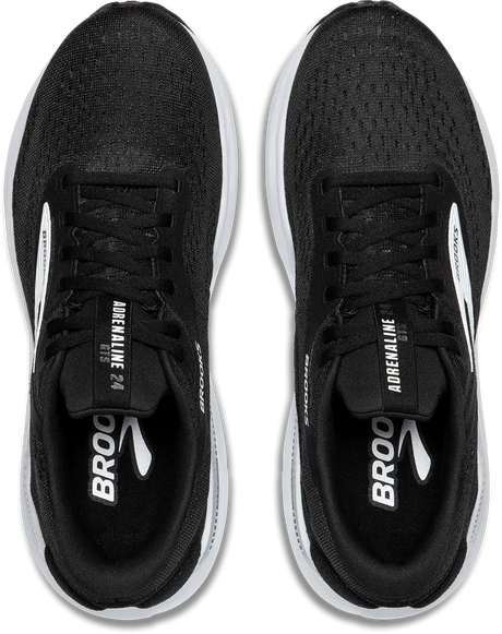 Brooks Adrenaline GTS 24 Mens Running Shoes Support Cushioned 12mm Drop in Black/White