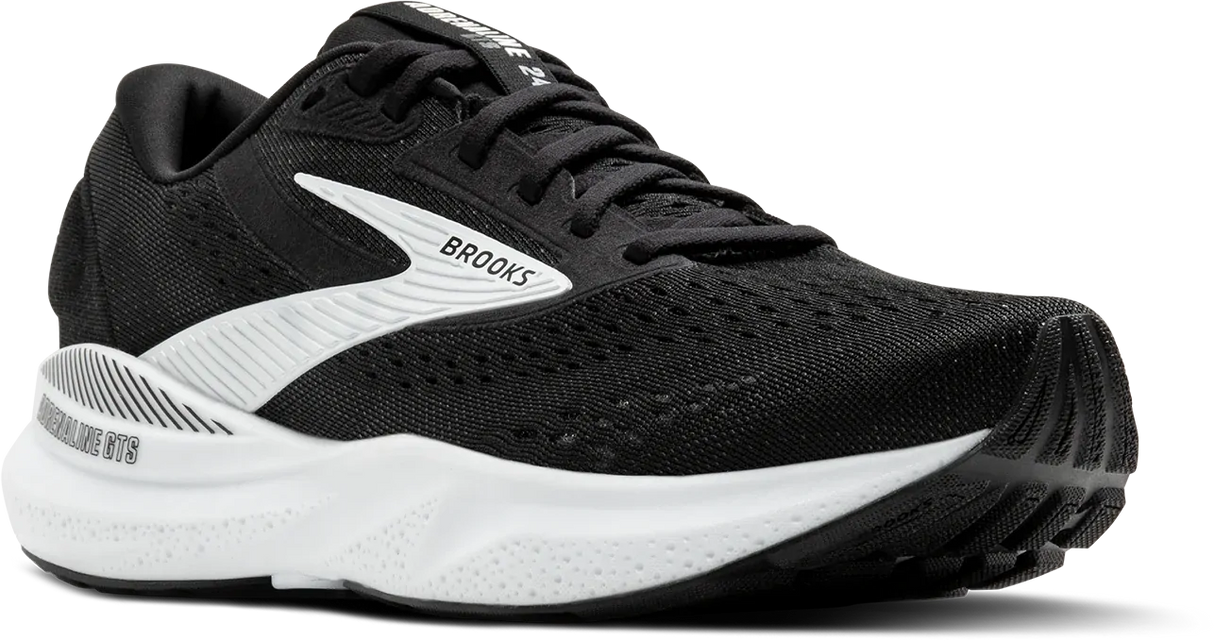Brooks Adrenaline GTS 24 Mens Running Shoes Support Cushioned 12mm Drop in Black/White