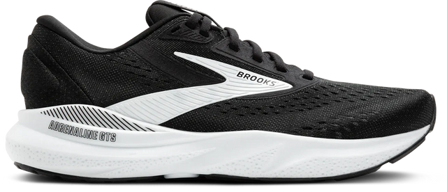 Brooks Adrenaline GTS 24 Mens Running Shoes Support Cushioned 12mm Drop in Black/White - US 14