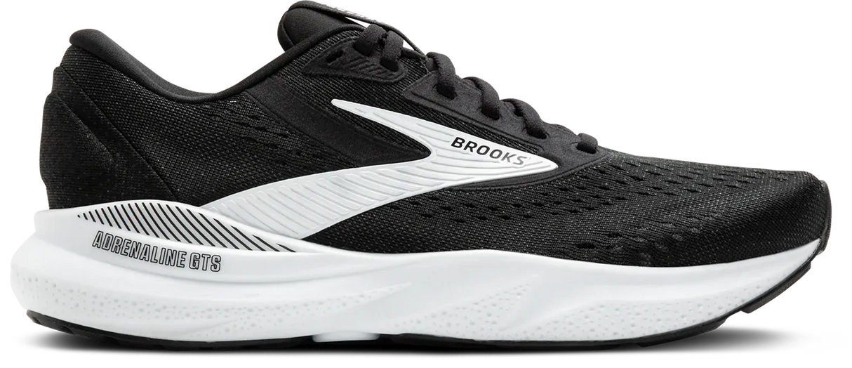 Brooks Adrenaline GTS 24 Mens Running Shoes Support Cushioned 12mm Drop in Black/White
