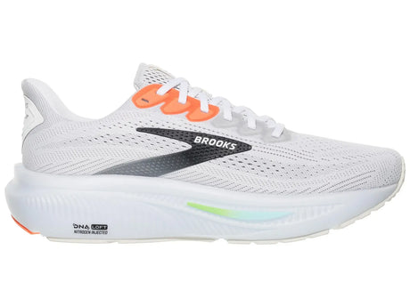 Brooks Ghost 17 Mens Running Shoes Neutral Cushion DNA Loft v3 in White/Pink Clay/Gecko