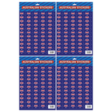 4x Australian Flag Stickers A4 Sheet (Same Size) – Festive Decoration for Australia Day (Bulk Pack)