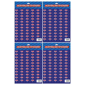 4x Australian Flag Stickers A4 Sheet (Same Size) – Festive Decoration for Australia Day (Bulk Pack)