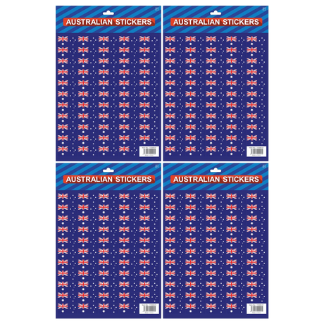 4x Australian Flag Stickers A4 Sheet (Same Size) – Festive Decoration for Australia Day (Bulk Pack)