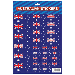 Australian Flag Stickers A4 Sheet (Assorted Size) – Festive Decoration for Australia Day