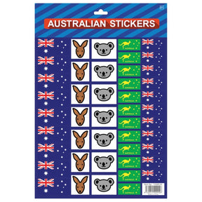 Australian Flag Stickers A4 Sheet (Assorted Style & Size) – Festive Decoration for Australia Day