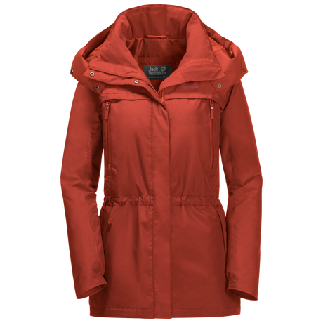 Jack Wolfskin Womens Fairway Ecosphere Warm Jacket - - Mexican Pepper Red (Waterproof & Windproof)