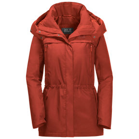 Jack Wolfskin Womens Fairway Ecosphere Warm Jacket (Waterproof Windproof) - Mexican Pepper
