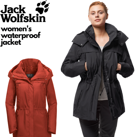 Jack Wolfskin Womens Fairway Ecosphere Jacket Waterproof Windproof Warm - Mexican Pepper