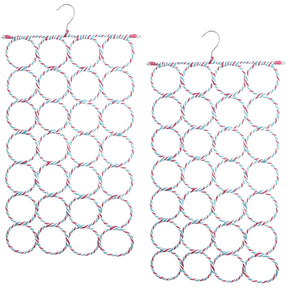 2x 24 Hole Scarf Hanger Holder Storage Tie Belt Scarf Organiser Space Saver