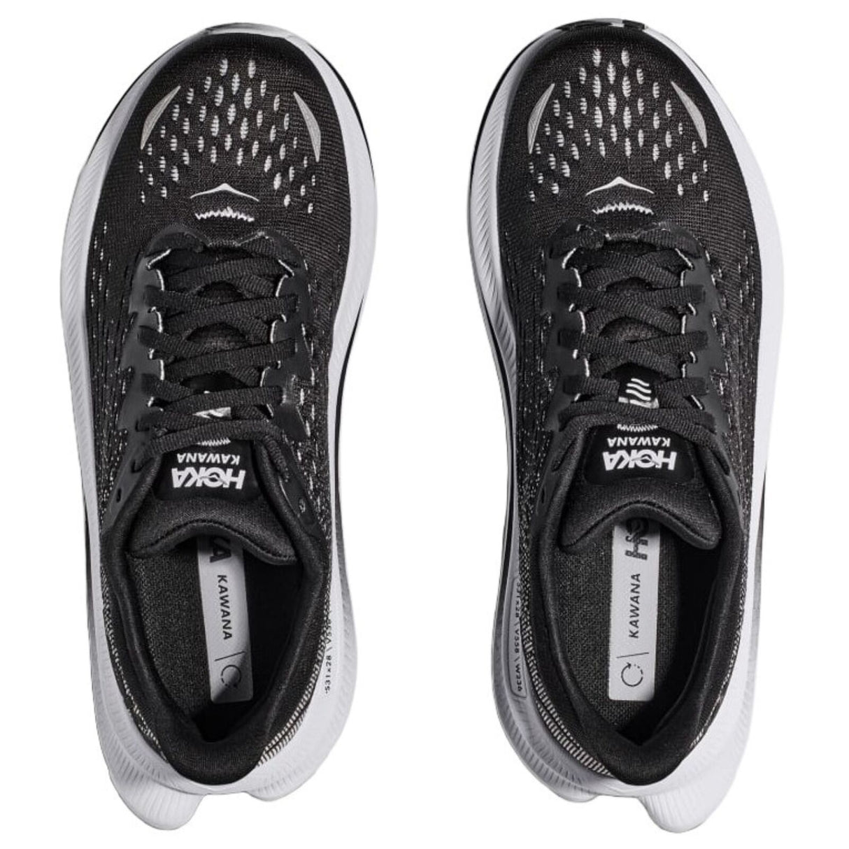 Mens HOKA Kawana Running Shoes Lightweight in Black White - Size 10