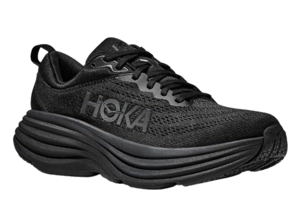 Hoka Bondi 8 Mens Running Shoes in Triple Black / All Black (2023) - US 10.5