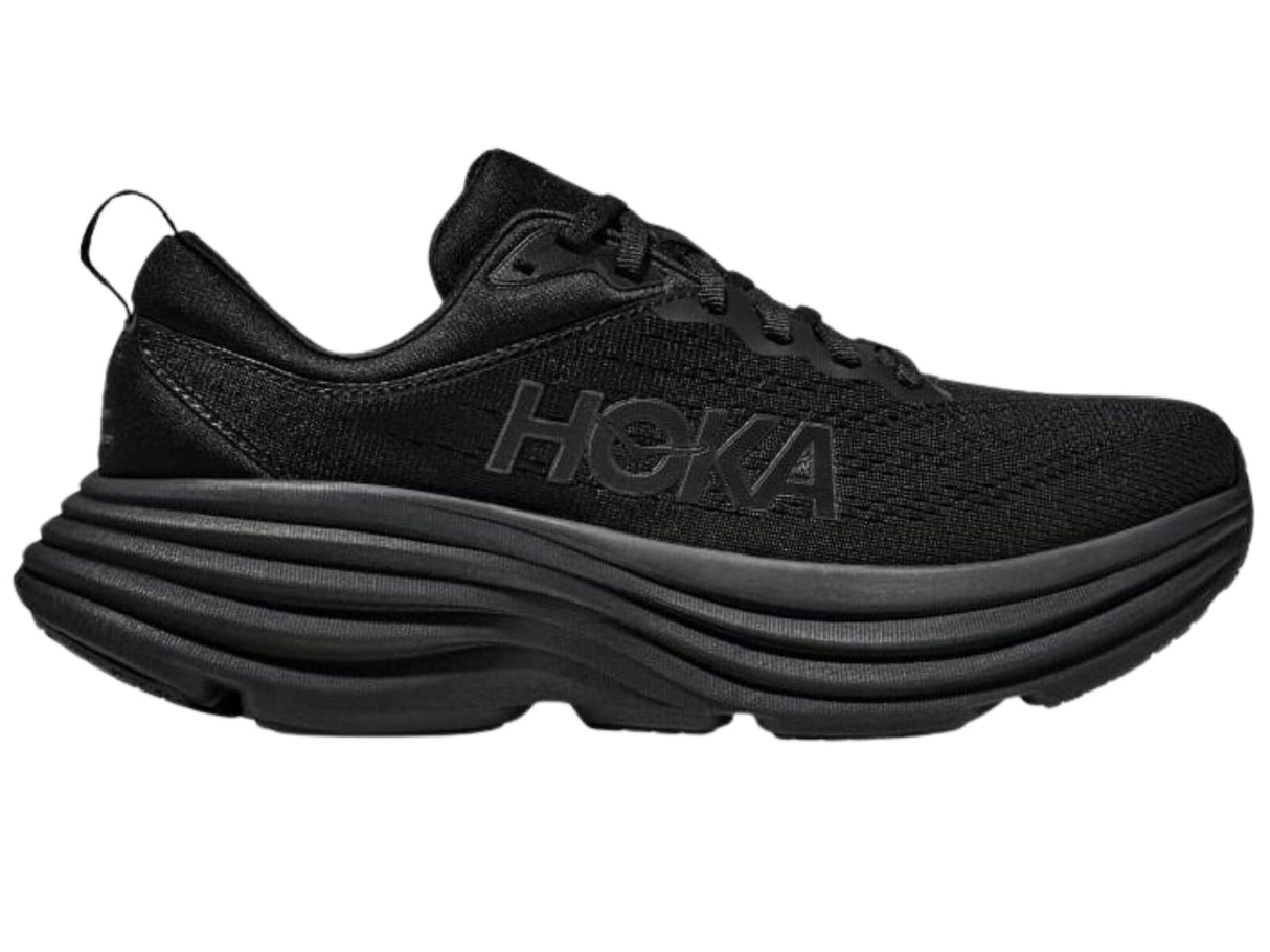 Hoka Bondi 8 Mens Running Shoes in Triple Black / All Black (2023) - US 10