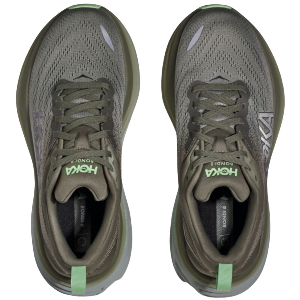 Hoka Bondi 8 Men’s Running Shoes in Olive Haze / Mercury (2023) - US 9